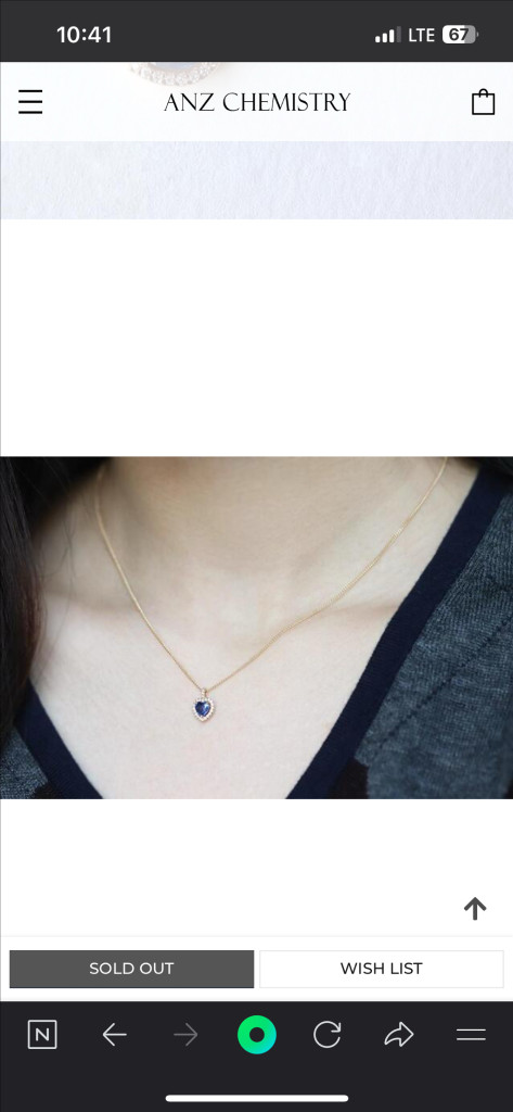 18k 앙즈케미스트리 천연 블루 사파이어 목걸이--3