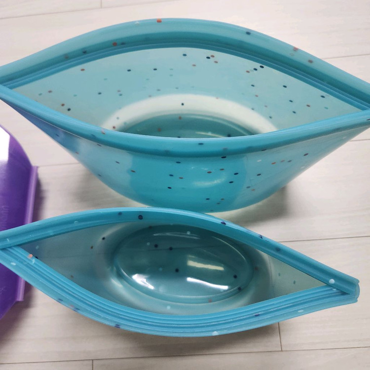 Stasher 실리콘 음식 스낵 보관용기 2팩--1