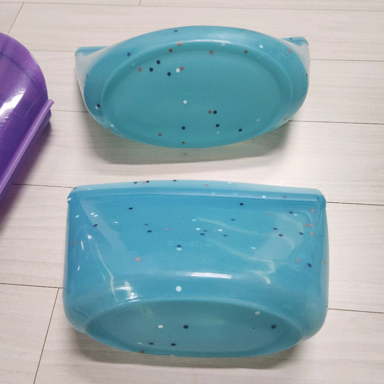 Stasher 실리콘 음식 스낵 보관용기 2팩--2