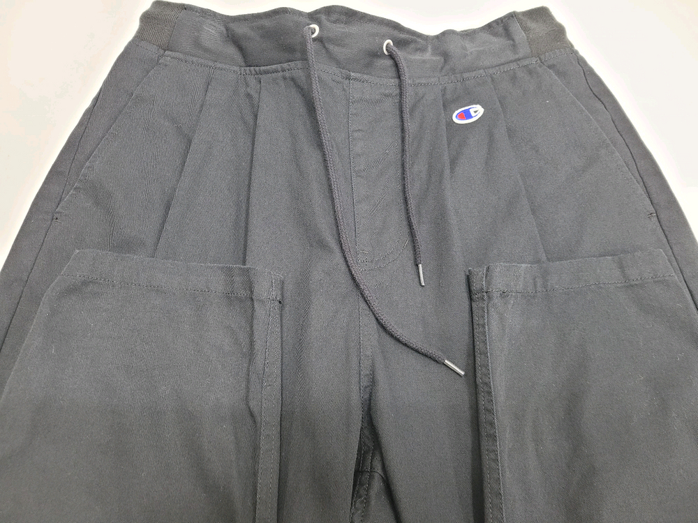 챔피온 코튼 트윌 루즈핏 배기 밴딩 팬츠 / 남 L 블랙--12