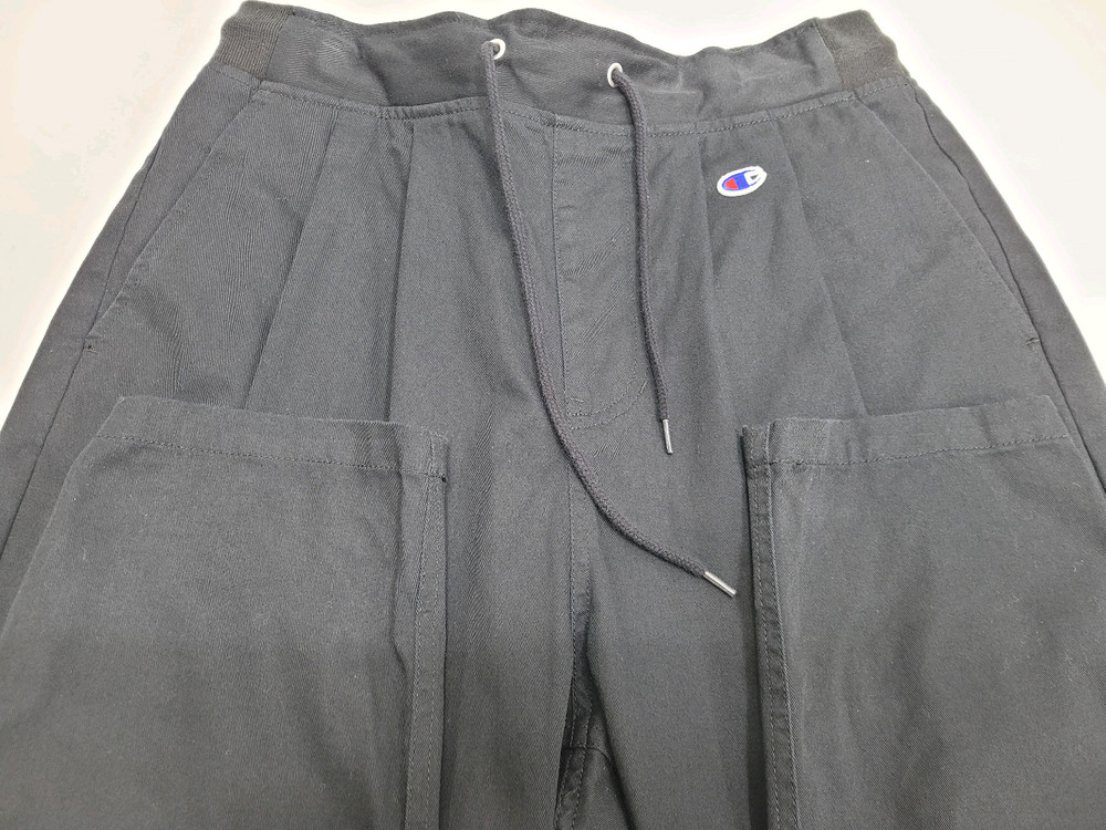 챔피온 코튼 트윌 루즈핏 배기 밴딩 팬츠 / 남 L 블랙--3