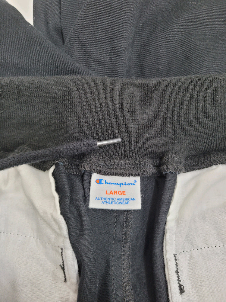 챔피온 코튼 트윌 루즈핏 배기 밴딩 팬츠 / 남 L 블랙--6