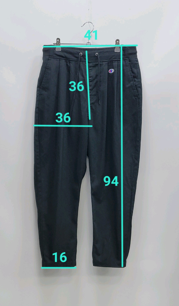 챔피온 코튼 트윌 루즈핏 배기 밴딩 팬츠 / 남 L 블랙--8