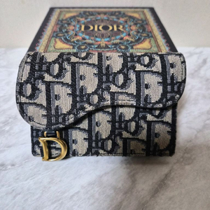 디올 오블리크 새들 카드지갑