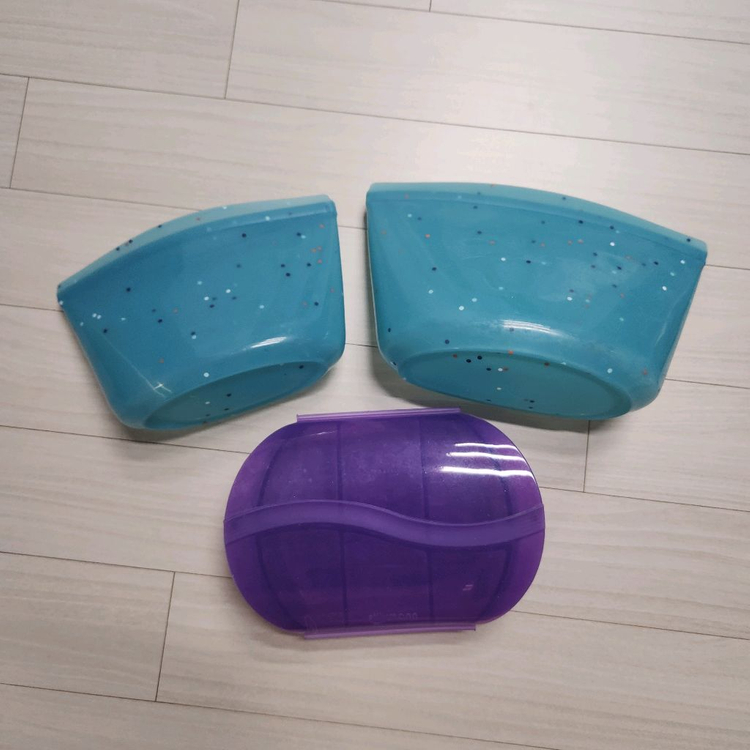 Stasher 실리콘 음식 스낵 보관용기 2팩--3