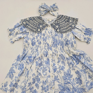 봉주르다이어리 블루디올 + 체크튜닉4Y