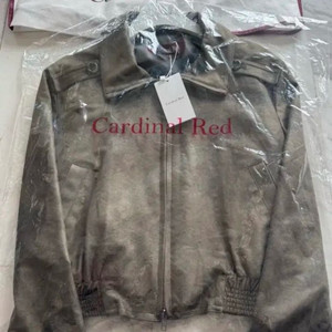 택새상품/실사0) 카디널레드 스웨이드 블루종 카키 Suede blouson khaki