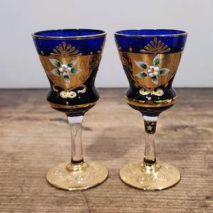 핸드메이드 예쁜 글래스 잔 2피스.