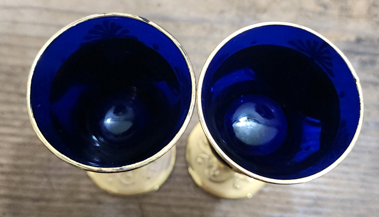 핸드메이드 예쁜 글래스 잔 2피스.--2