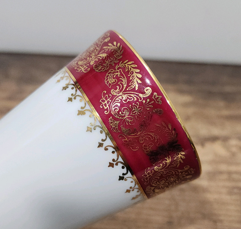 프랑스 리모지 금장 잔.--1