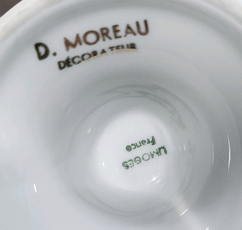 프랑스 리모지 금장 잔.--3