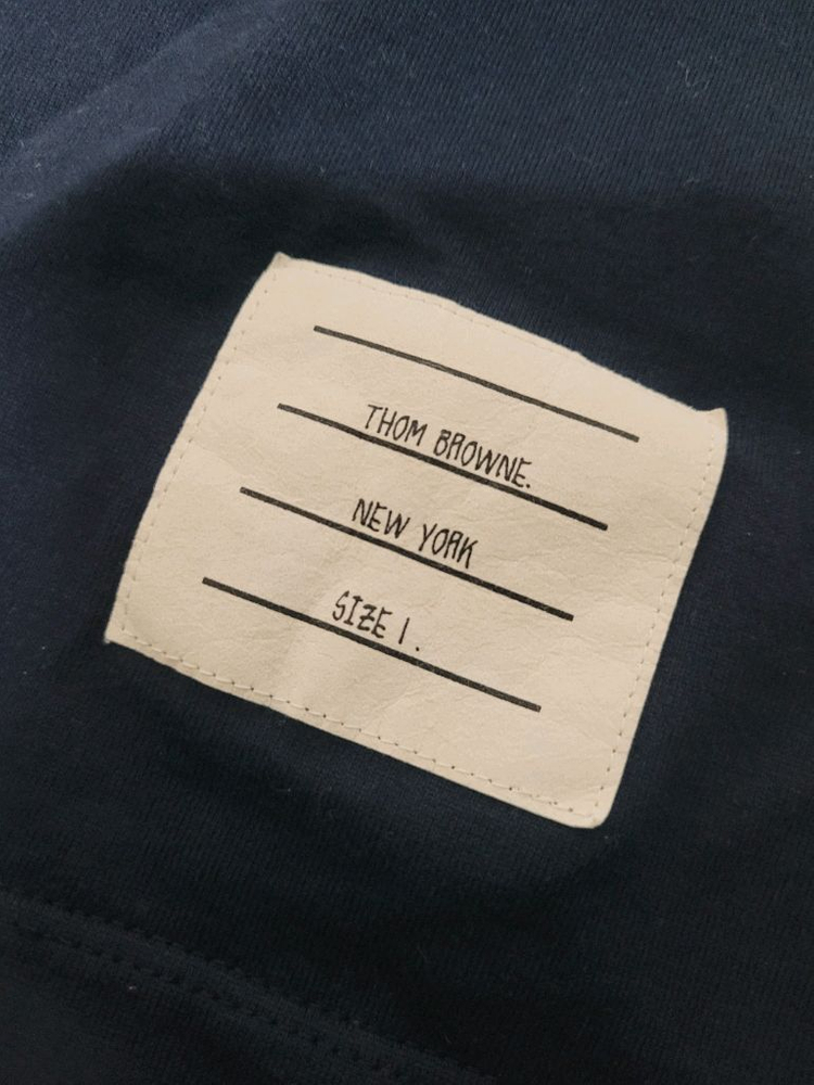 톰브라운 네이비 삼선 반팔 티셔츠--6