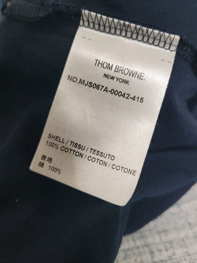 톰브라운 네이비 삼선 반팔 티셔츠--7