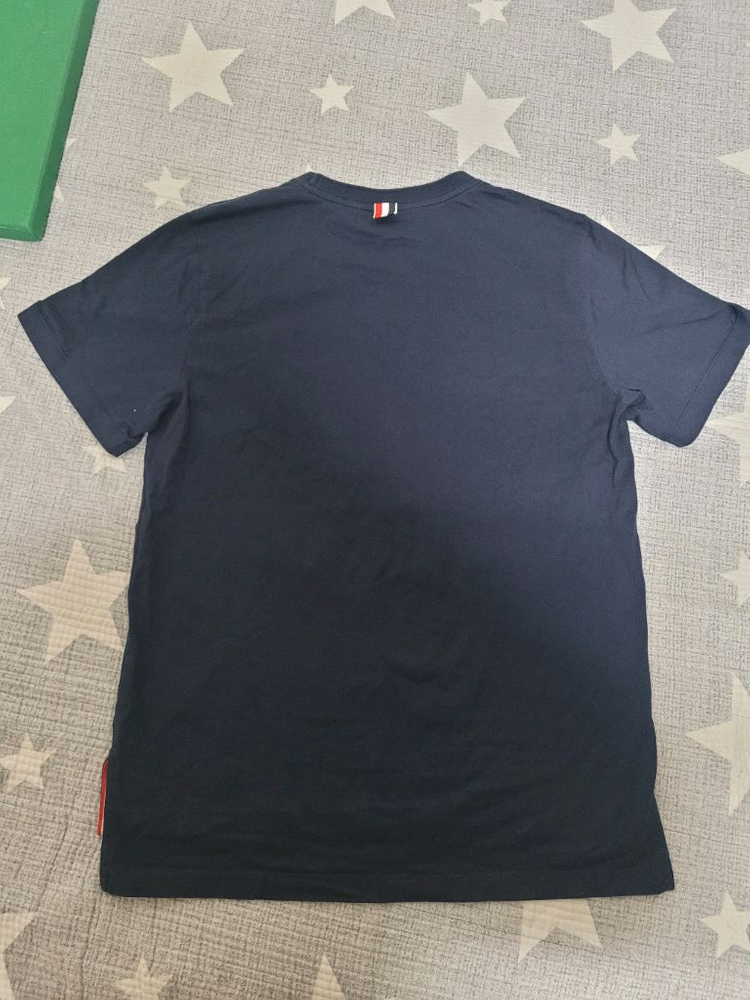 톰브라운 네이비 삼선 반팔 티셔츠--8