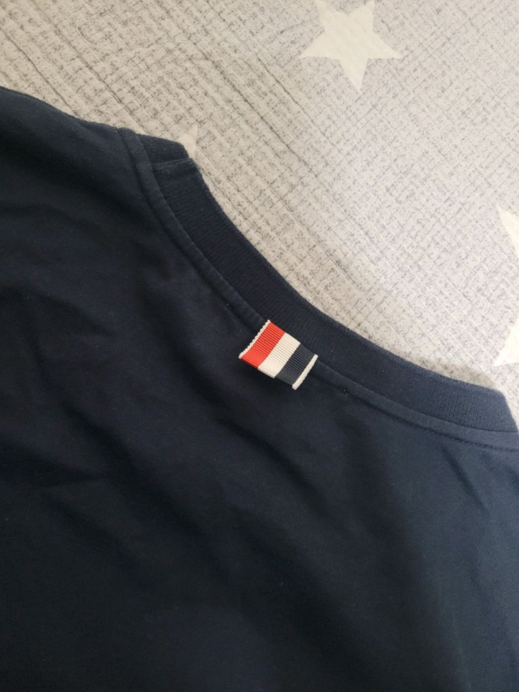 톰브라운 네이비 삼선 반팔 티셔츠--9