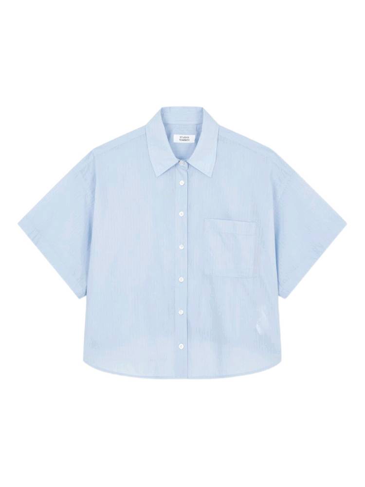 톰보이 스트라이프 반팔셔츠--1