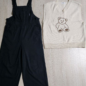 에꼴리에 멜빵바지.니트조끼13(155)