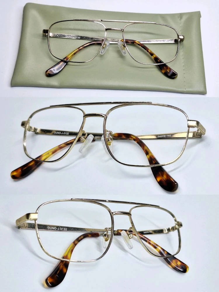 90s 일본 빈티지/DUNO J-3132 골드 투브릿지 에비에이터 안경테 54mm 클래식 레트로 수입 y2k 패션 이미지