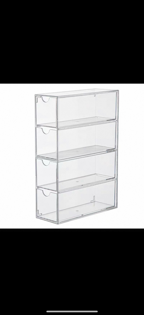 서랍식 안경 선글라스 마스킹테이프 문구류 4단 보관함 투명--0