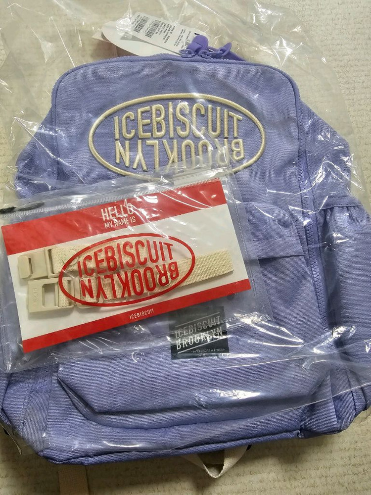아이스비스킷 심볼로고 스퀘어백팩 라벤더,체스트벨트--1