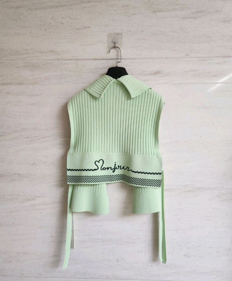 오즈세컨 세일러카라 니트 베스트 프리사이즈--2