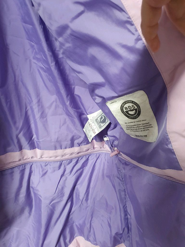 블랙야크 여우털 덕다운 밑단 탈착 하프 롱 패딩 165 라벤더 보라 오리털 폭스 점퍼 자켓 주니어 여성 44 55 이미지