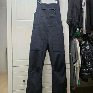 버튼 스노우보드 멜빵바지 보드복