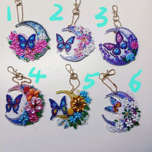 보석십자수 키링 완성품 6개