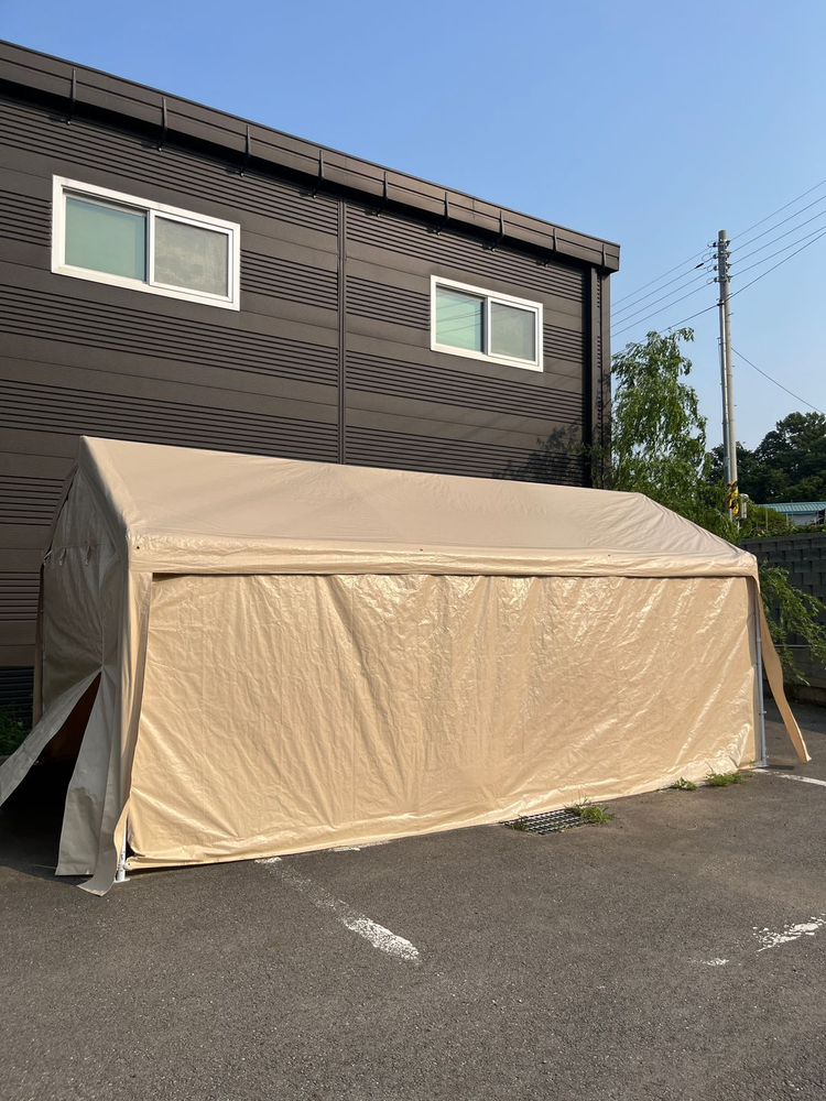 간이 주차 천막 야외 차고지 캐노피 방수 그늘막 조립식 창고 차량용 농막 차양막 이미지
