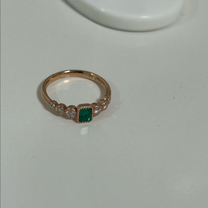14k 천연 에메랄드 반지