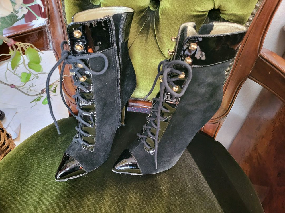 정품 Versace 베르사체 세무 레이스업 부츠--6