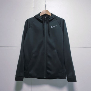 남성L 나이키 블랙 검정 기능성 기모 후드 집업 자켓 트레이닝복
