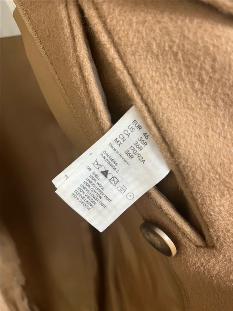 H&M x 마르지엘라 / 코트 / 카멜 / 사이즈 46 이미지