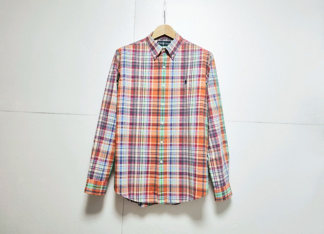 남성 폴로 랄프로렌 POLO 멀티컬러 타탄 체크 패턴 긴팔 남방 셔츠--2