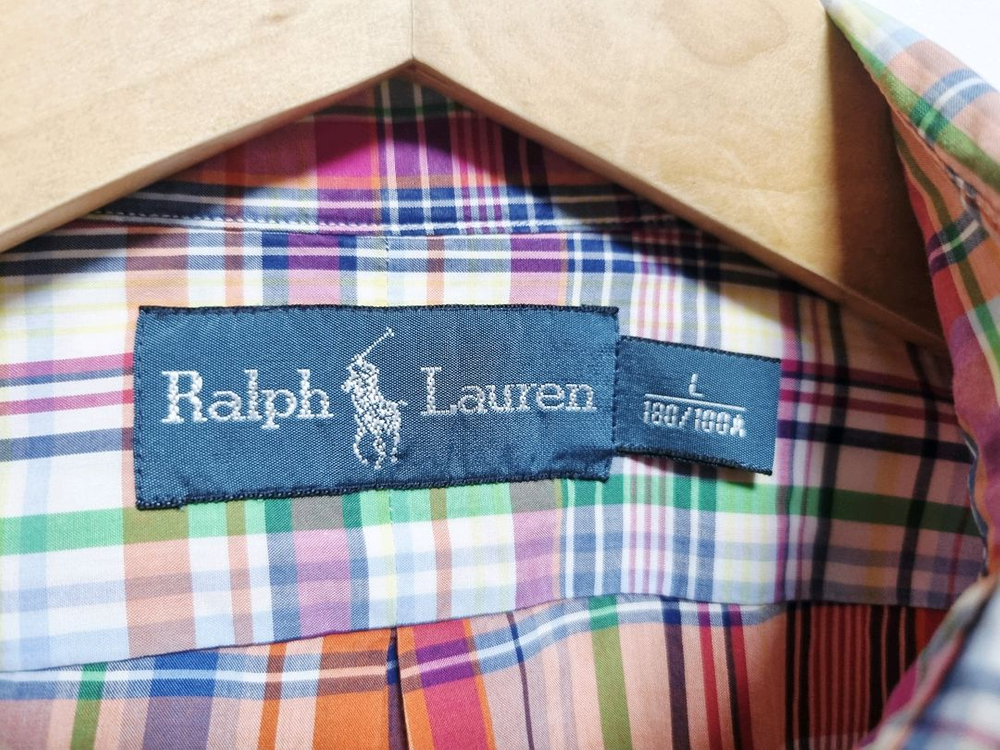 남성 폴로 랄프로렌 POLO 멀티컬러 타탄 체크 패턴 긴팔 남방 셔츠--3