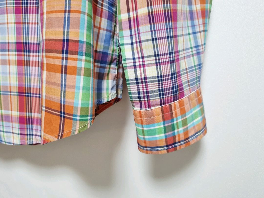 남성 폴로 랄프로렌 POLO 멀티컬러 타탄 체크 패턴 긴팔 남방 셔츠--6