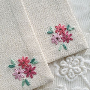 프랑스자수 코튼린넨 티코스터(2장 1세트)