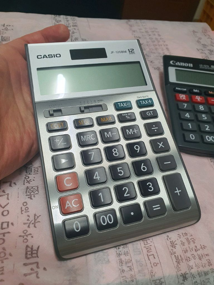 계산기 2개 카시오 캐논 이미지