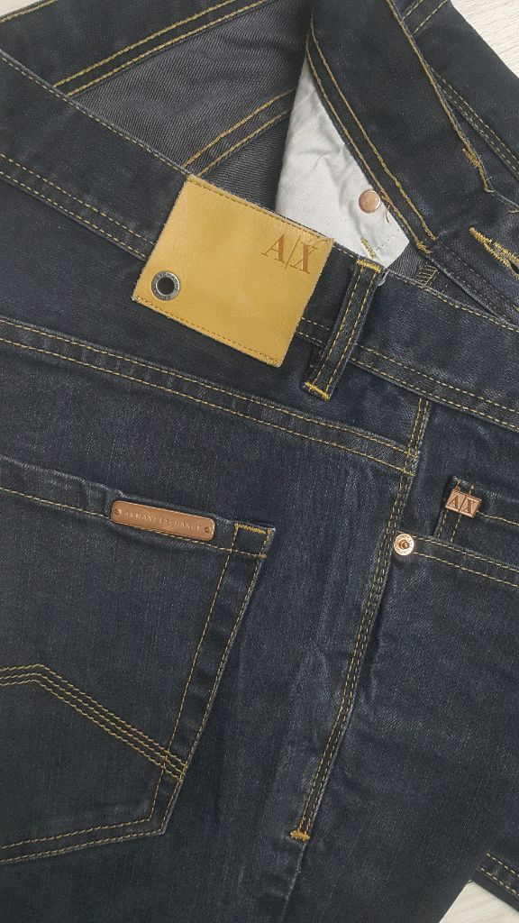 [A/X]아르마니 정품(사방스판) 가죽패치 금장대님 33인치(No.73)S급!--2