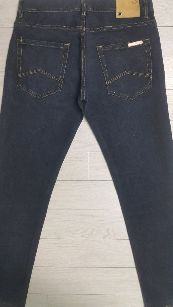 [A/X]아르마니 정품(사방스판) 가죽패치 금장대님 33인치(No.73)S급!--7