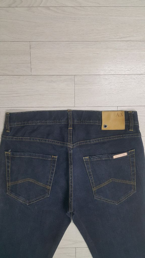 [A/X]아르마니 정품(사방스판) 가죽패치 금장대님 33인치(No.73)S급!--8