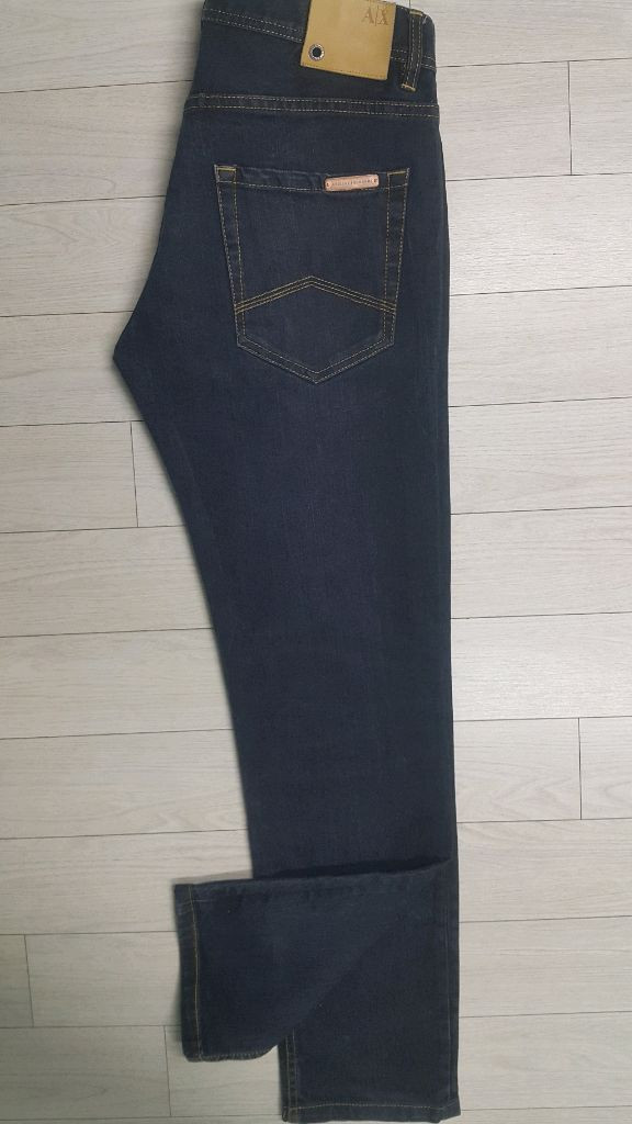 [A/X]아르마니 정품(사방스판) 가죽패치 금장대님 33인치(No.73)S급!--9