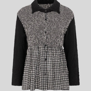 이세이미야케 미 깅엄체크 컬리 플라워 가디건 (새상품)