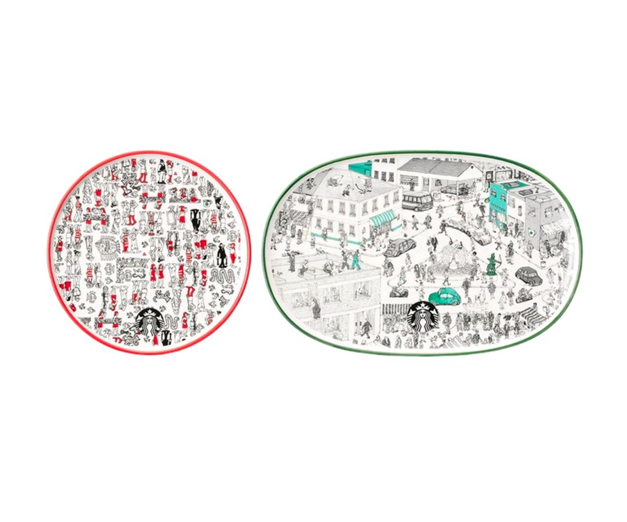 스타벅스x월리를 찾아라 조이풀 플레이트 세트 미개봉 새제품 이미지