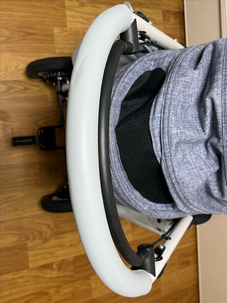 에어버기 돔2 브레이크 M 멜란지 데님 강아지 유모차 개모차--5