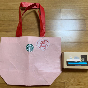 스타벅스 핑크에코백 & 주차번호판