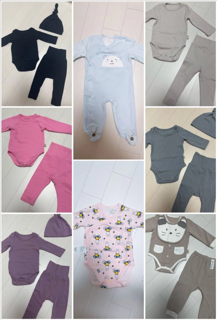 메르베 턱받이+바디수트+하의 0~6개월 이미지