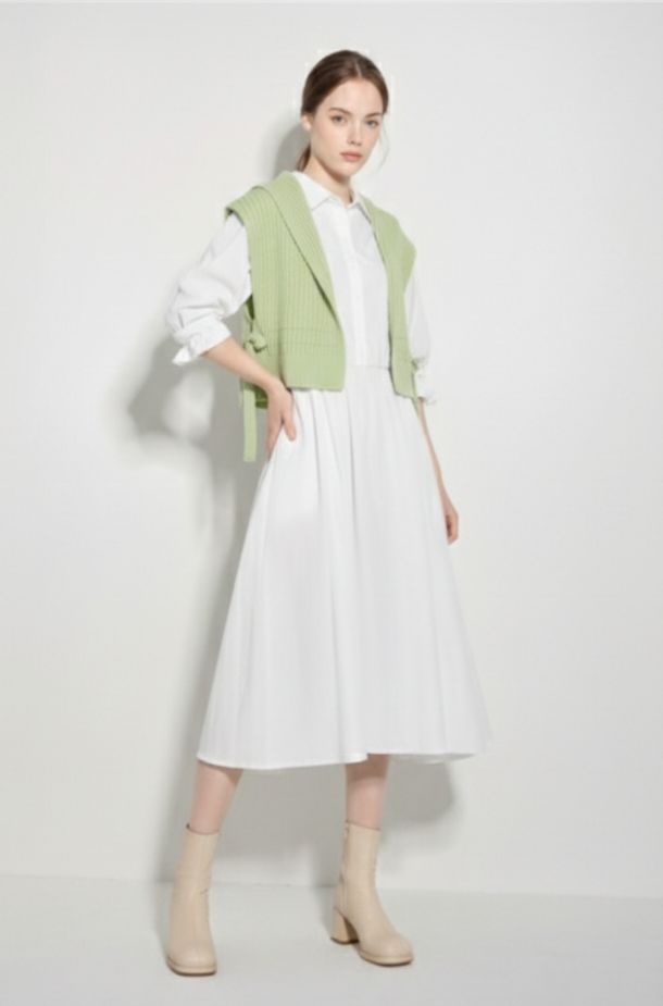 오즈세컨 세일러카라 니트 베스트 프리사이즈--0