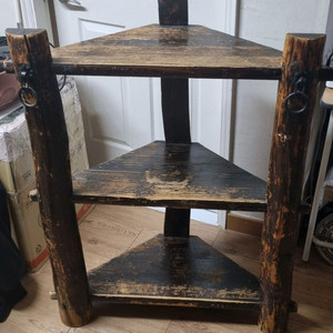 고가구풍 3단 코너 선반