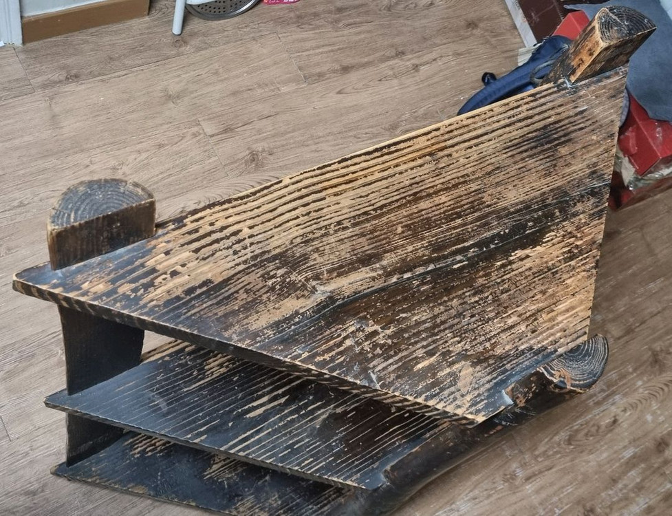 고가구풍 3단 코너 선반--2